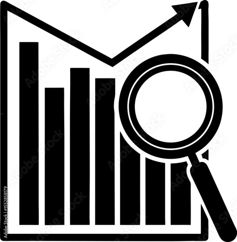 magnifying glass with graph