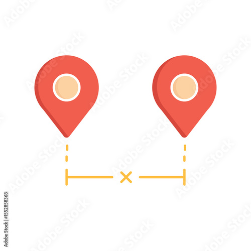 Location Markers with Distance Indicator Icon