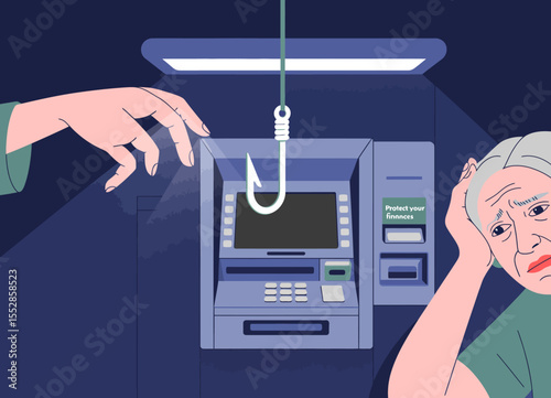 ATM Fraud Awareness Illustration