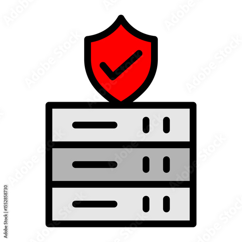 Secure Server Vector Filled Icon Design