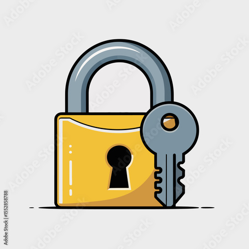 Padlock and Key Security Icon