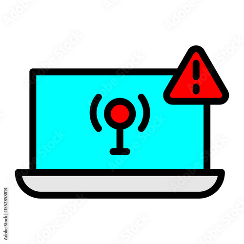 Intrusion Detection Vector Filled Icon Design