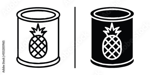 Canned Pineapple: Two graphic illustrations of pineapple cans showcase the simplicity and versatility of packaging and product.