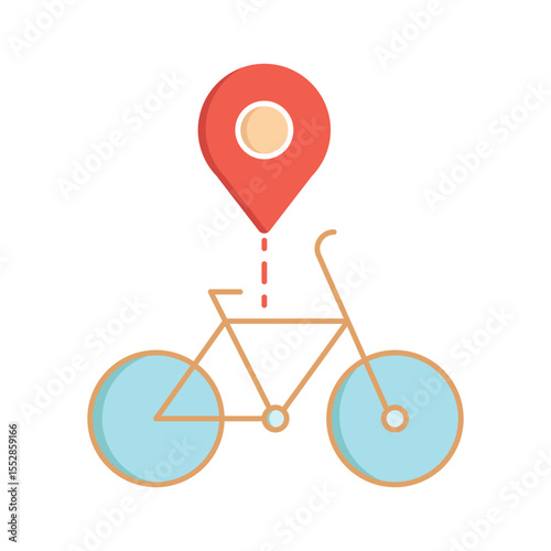 Location Marker with Bicycle Icon