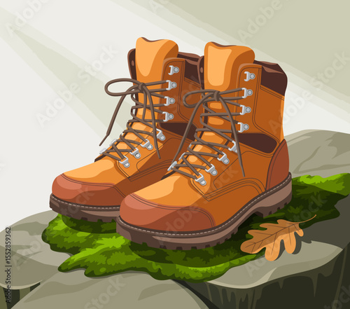 Hiking Boots on a Rock