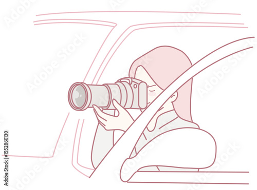 A talented woman captures stunning photos from a moving car, showcasing the art of mobile photography