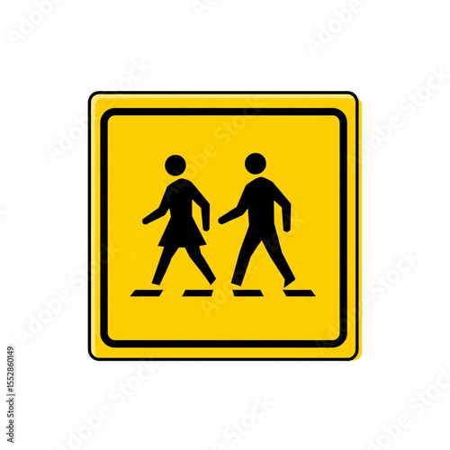 pedestrian crossing sign isolated