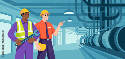 Industrial Workers in Factory