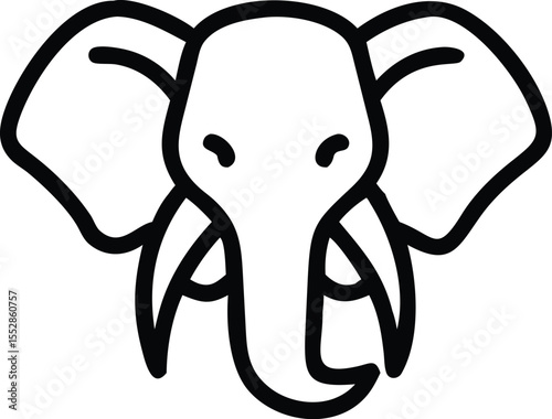 A fierce teal elephant head illustration shows an angry expression and sharp tusks prominently