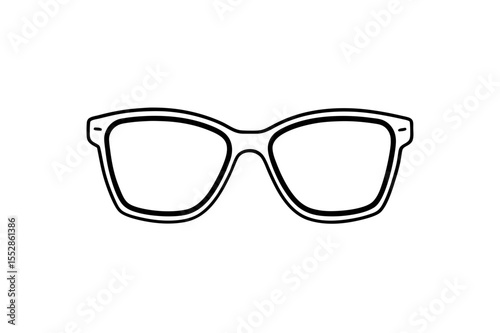 Illustration of a pair of square shaped glasses with thick black frames