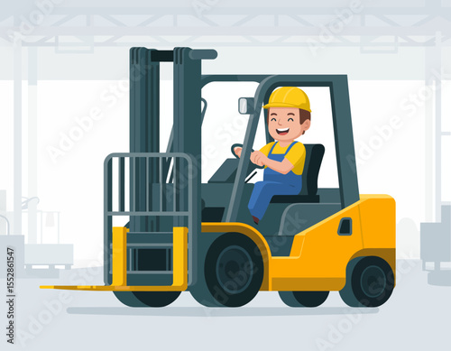 Warehouse Worker with Forklift