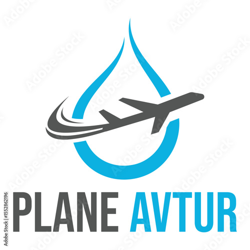 plane aviation turbine fuel flat minimalist logo design