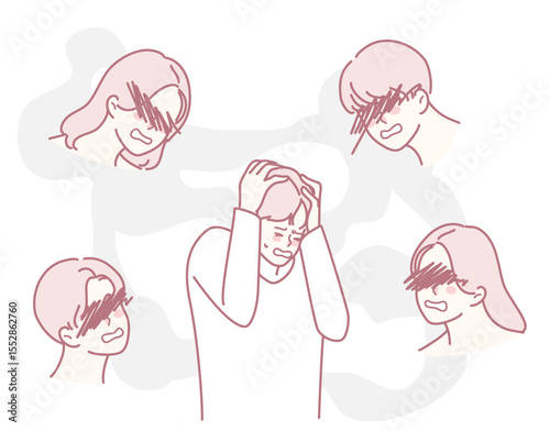 A person experiencing significant mental stress, surrounded by shadowed figures symbolizing deep inner turmoil