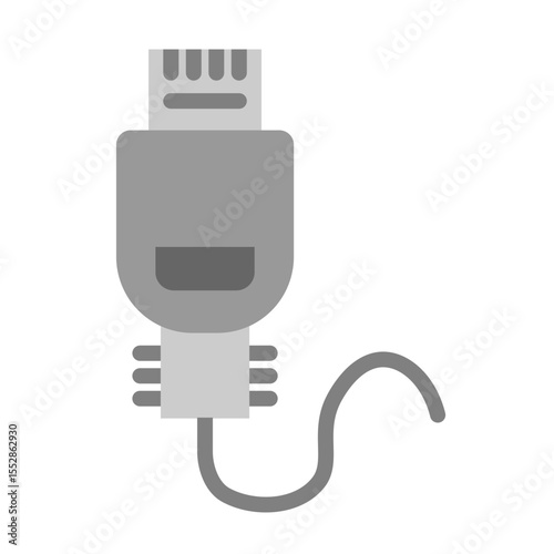 Ethernet Port Vector Flat Icon Design