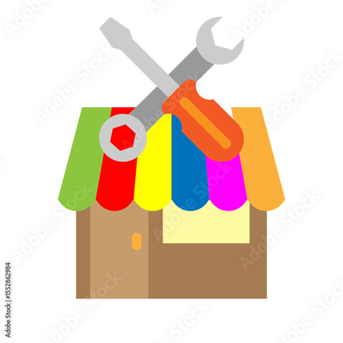 Repair Shop Vector Flat Icon Design