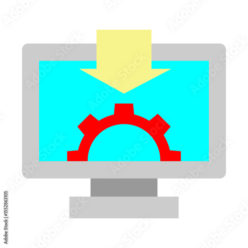 Software Install Vector Flat Icon Design