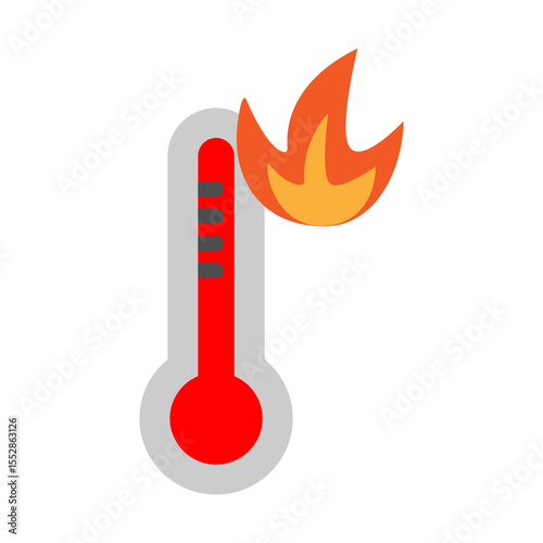 Overheating Vector Flat Icon Design