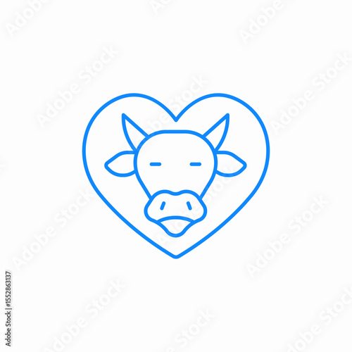 cow heart icon sign vector