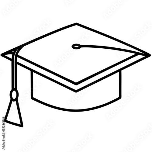 Minimalist Graduation Cap Line Art