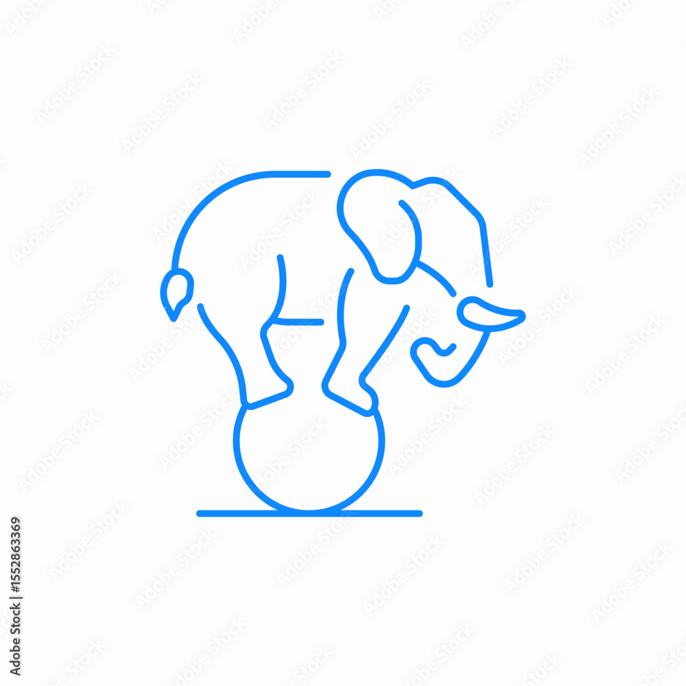 Fototapeta premium elephant trick icon sign vector