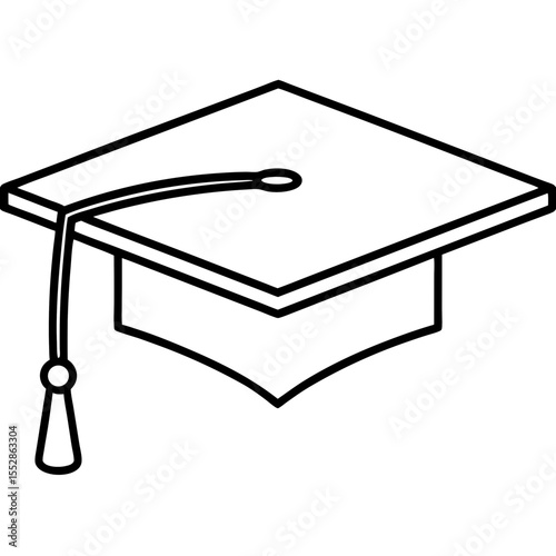 Minimalist Graduation Cap Line Art