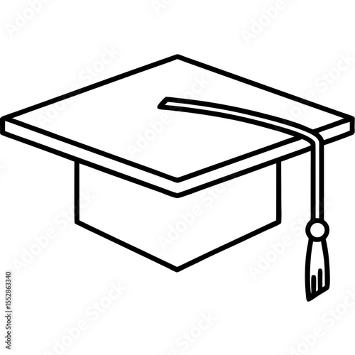 Minimalist Graduation Cap Line Art