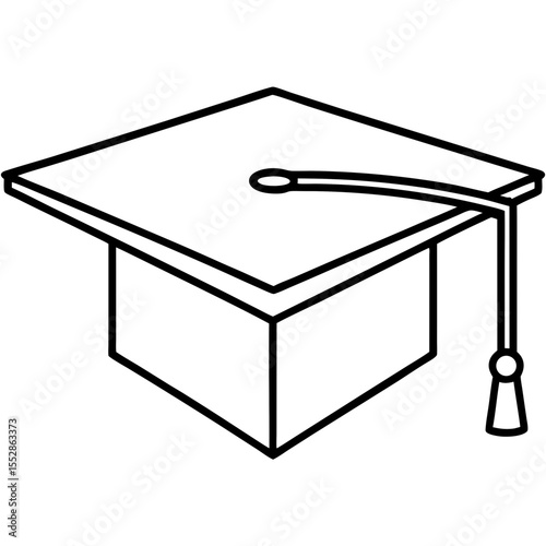 Minimalist Graduation Cap Line Art