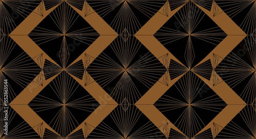 Abstract Geometric Pattern Brown and Black Diamond Shapes Seamless Texture