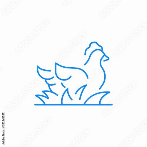 grass chicken icon sign vector