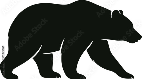 Wild Bear Silhouette Vector - Forest Animal Clipart