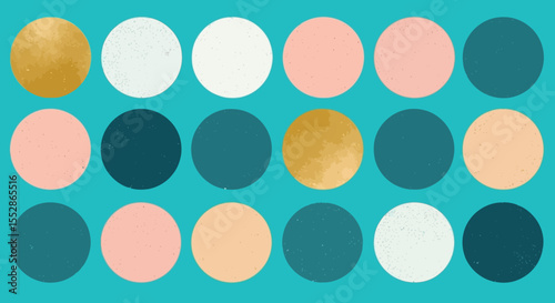 Pastel and Teal Watercolor Circle Palette  Elegant Color Swatches for Design Inspiration