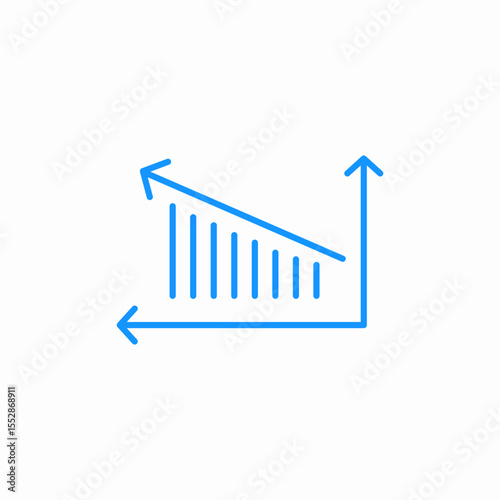 decreasing trend icon sign vector
