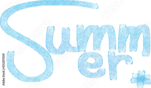 手書き水彩タッチのSummer文字のデザイン　Adobe Illustrator Artwork