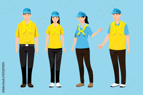 character set in modern style vector illustration