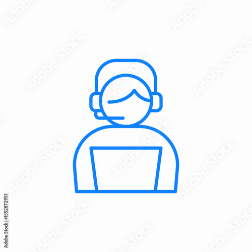 call center agent icon sign vector