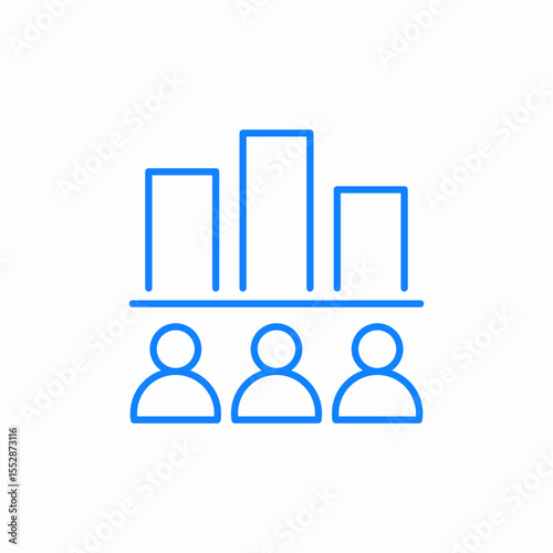demographic bar chart icon sign vector