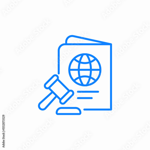 immigration law icon sign vector