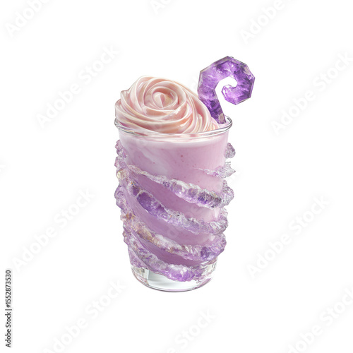 Whimsical Lavender Rose Smoothie in Amethyst Glass