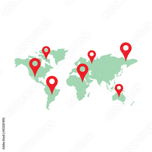 World Map With Pin