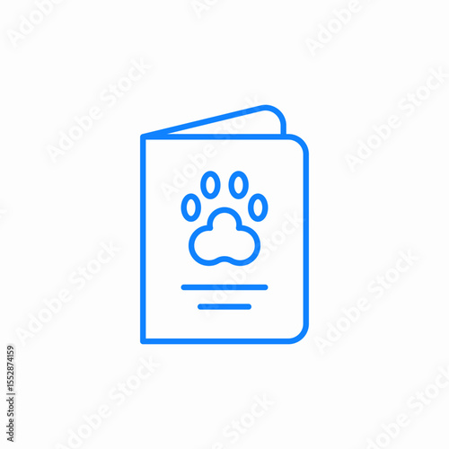 pet passport icon sign vector
