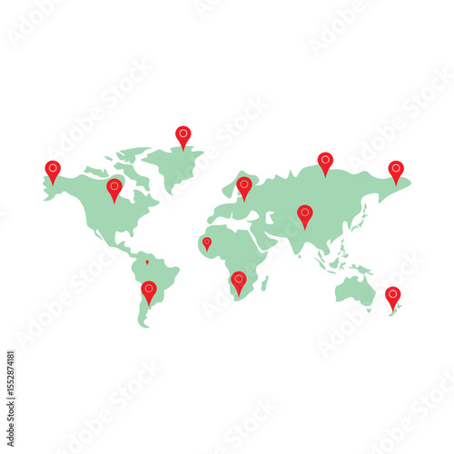 World Map With Pin