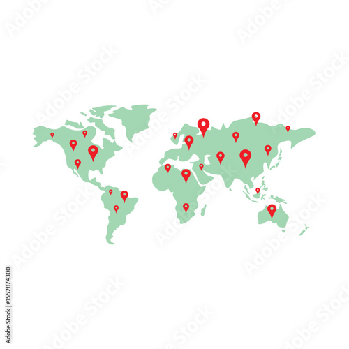 World Map With Pin