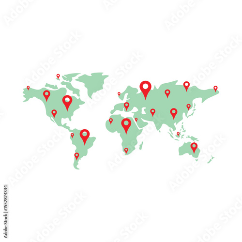 World Map With Pin