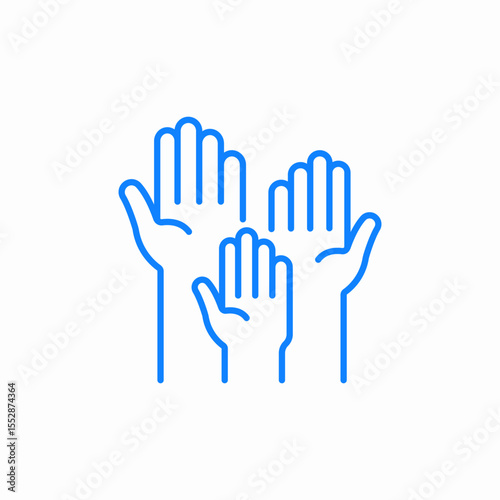 raised hands icon sign vector