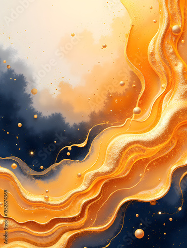 Dynamic fluid color gradient background, abstract KV main visual business PPT background