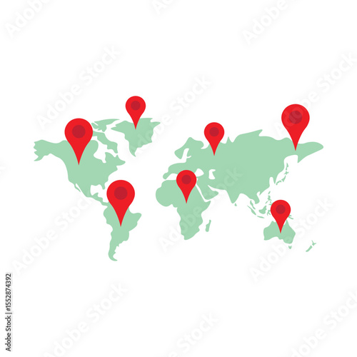 World Map With Pin