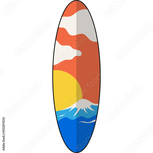 Surfing Board Illustration