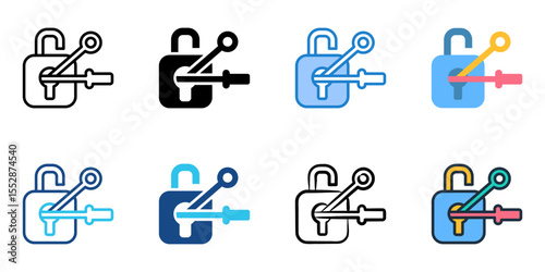 Locksmith icon set multiple style collection 

