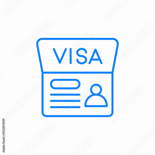 visa icon icon sign vector