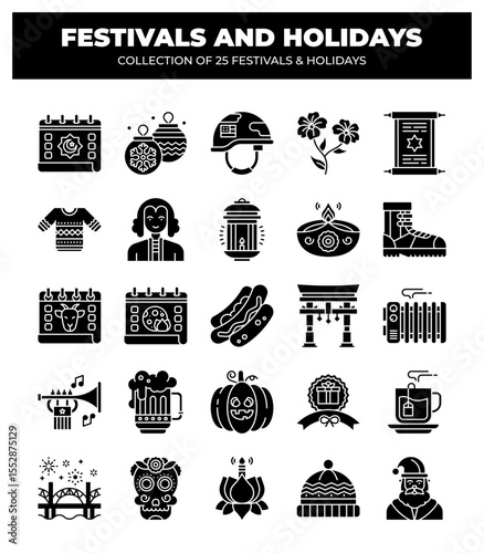 Collection of 25 Festivals and Holidays. A Celebration of Culture and Religion
